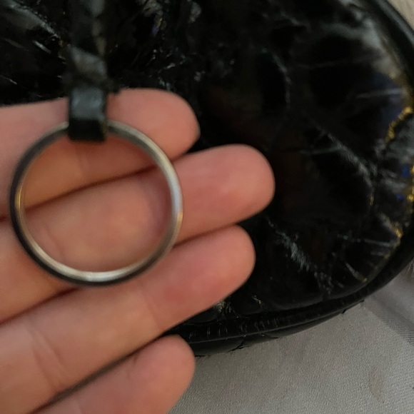 Almaplena Black Patent and Gold Coin Purse Made in Italy Kisslock NWT - Picture 3 of 6